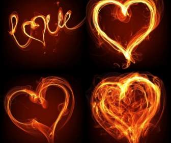 Flammen-Effekt Der Romantischen Herzförmiger Hoch Bild Ein