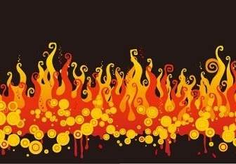 Flame Round Ink Vector