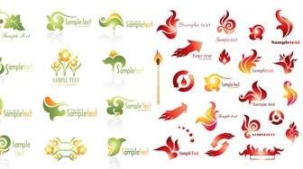 炎のスタイルのロゴのベクトル