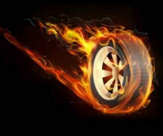 Flame Tires Vector Background