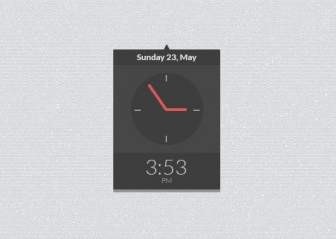 Flat Clock Widget Interface