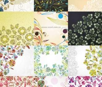 Floral Background Vector Cute