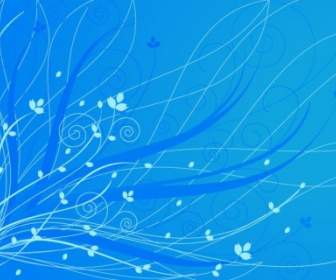 Gráfico Vectorial Abstracto Azul Floral