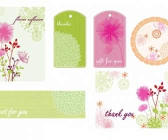 花卉幀標籤和卡