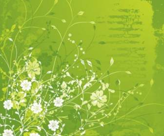 Ilustración De Vector Verde Floral