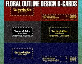 Floral Outline B Cards