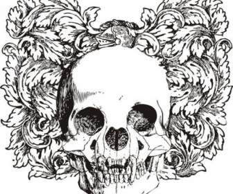 Floral Skull-Vektor-illustration