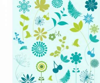 Blume Und Blatt-Design-Elemente