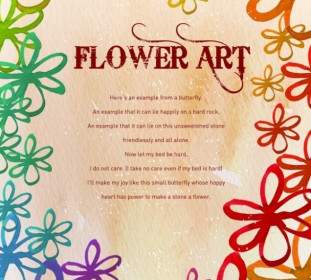 Blumen Kunst Aquarell Muster Hintergrund Psd Geschichtet