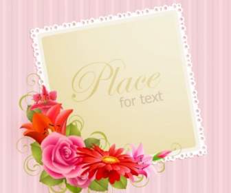 Flower Greeting Cards Vector