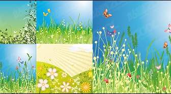 Flowers And Butterflies Vector Material