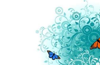 Flowers And Butterfly Vector