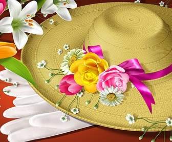 Sombreros Y Flores Psd Capas