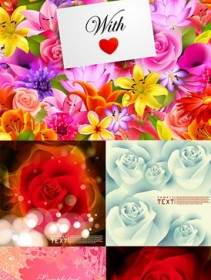 Flowers Card Background Vector