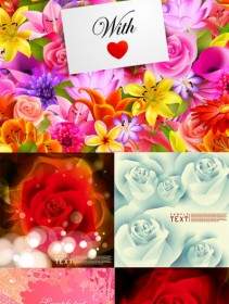 Flowers Card Background Vector