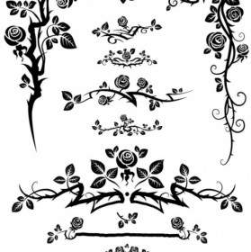Flowers Silhouette Lace Vector