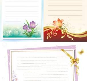 Flowers Stationery Vector