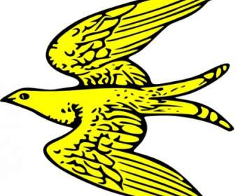 飛行の黄色の鳥のクリップアート