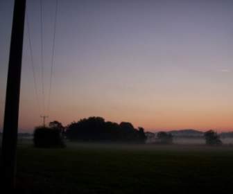 fog sunrise landscape