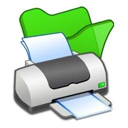 文件夹绿色打印机