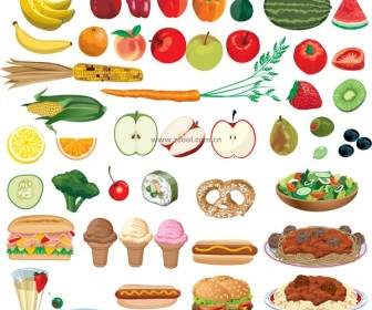 Makanan Buah Dan Sayuran Vektor
