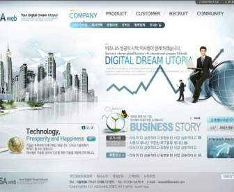 外国企业网站经典模板 Psd 分层