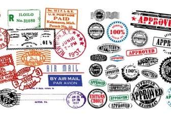 Ausländische Stamp Poststempel Vektor