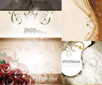 Four Elegant Background Pattern Vector