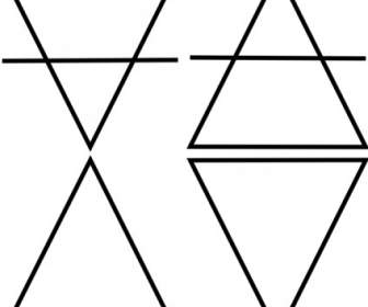 Vier Geometrischen Dreieck Symbole ClipArt