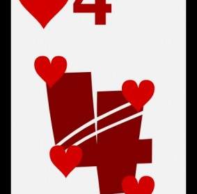 Four Of Hearts Clip Art