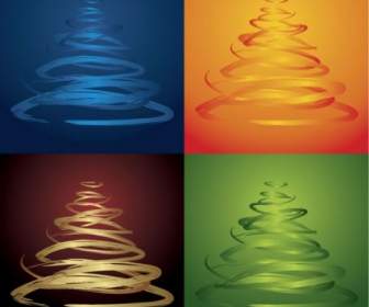 Fourcolor Christmas Tree Vector