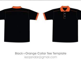 Free Black Amp Orange Collar T Shirt Template