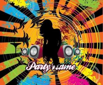 Free City Music Party Vector Illustration