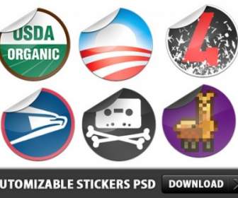 Free Cutomizable Sticker Psd