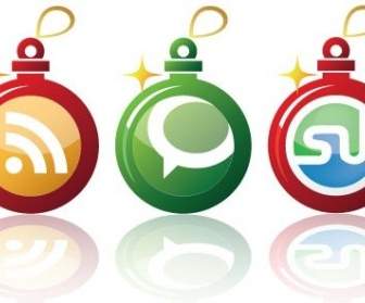 Natale Anticipato Gratis Social Networking Icone Vettoriali