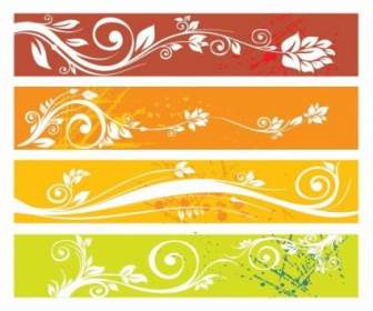 Gráfico Vectorial De Sitio Web Gratuito De Floral Banners