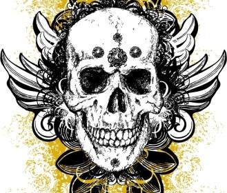 Free Grunge Skull Vector Illustration