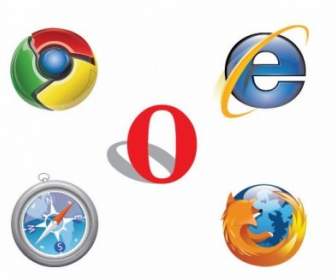免費 Ie Chrome Firefox Safari 歌劇徽標向量