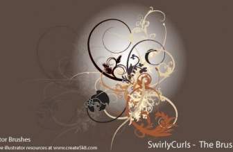 Kit Spazzola Di Swirly Curls Illustrator Gratis