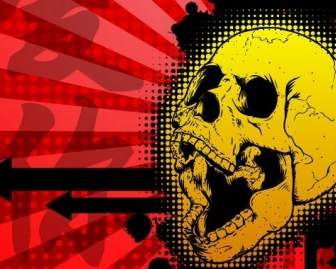 Free Kanji Skull Illustration