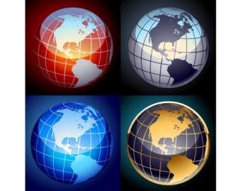Free Set Of Vector Globes