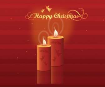 Free Shining Christmas Candles Vector Illustration
