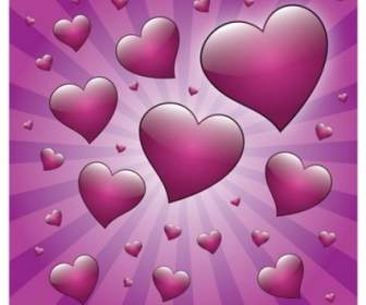 Kostenlose Valentinstag Herz Mit Strahlen-Vektorgrafik