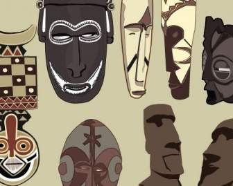 免費向量古代面具