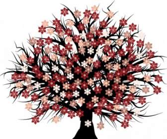 árbol De Flor De Vector Libre