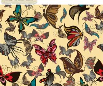 無料ベクトル蝶のシームレスなパターン