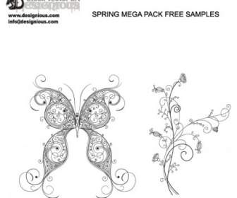 Free Vector Butterfly And Flower