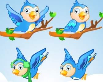 Free Vector Character Little Blue Bird