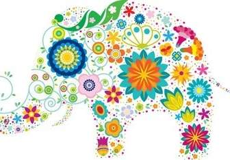 Free Vector Colorful Elephant