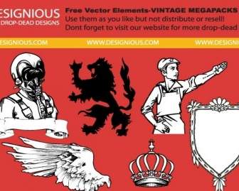Free Vector Elements From Vintage Mega Pack